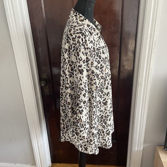 Maurices NEW NWT Leopard Print Button Front Blouse Plus Size 3X - Picture 4 of 5